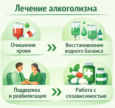 лечение алкоголизма в Одинцово этапы